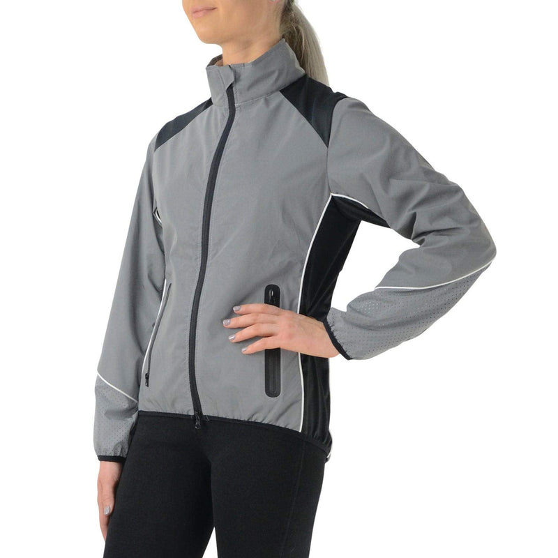 HyVIZ Womens Silva Mercury Reflective Coat Jacket - Reflective Silver - Easy Stretch Breathable - Innovative design - PawsPlanet Australia