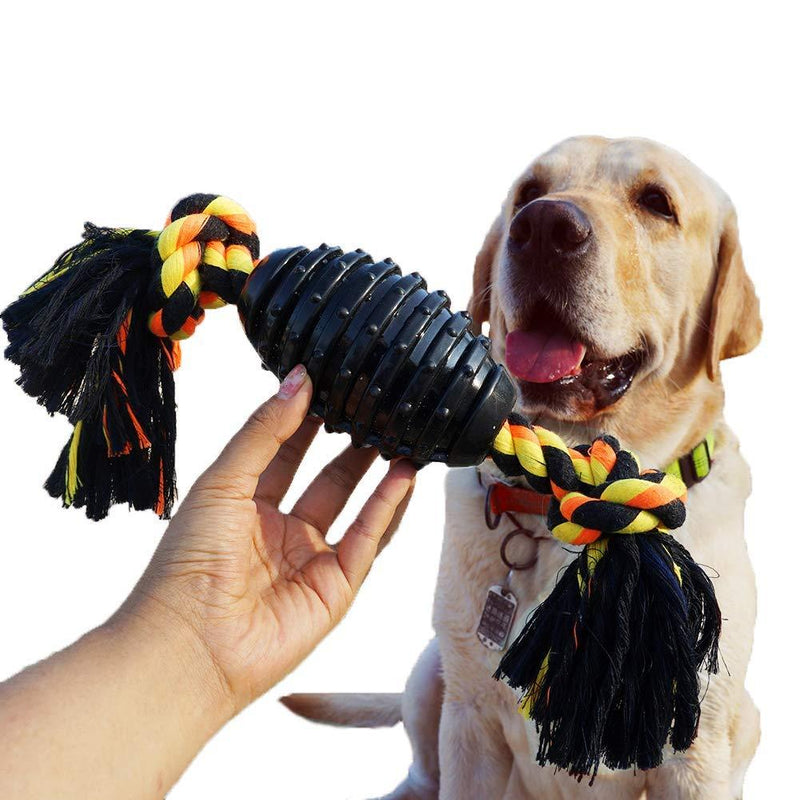 Durable Dog Chew Toys Strong Rubber Chew Toy with Rope Interactive Pet Toys Puppy Teething Toy for Aggressive Chewers Big Medium and Large Dogs - PawsPlanet Australia