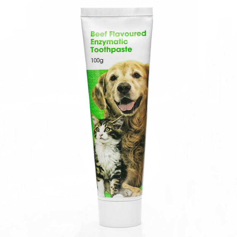 Petstoreo Enzymatic Dog Toothpaste - Used by UK Vets - 100g - Beef Flavour - Suitable for Cats - PawsPlanet Australia