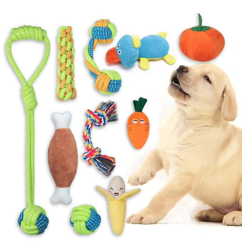 FONPOO Puppy toys, Consist Squeaky Toys Dog Rope Toy Plush Toy Best small Dog Toy Set Ease Dog Boredom And as Dog Gifts - PawsPlanet Australia