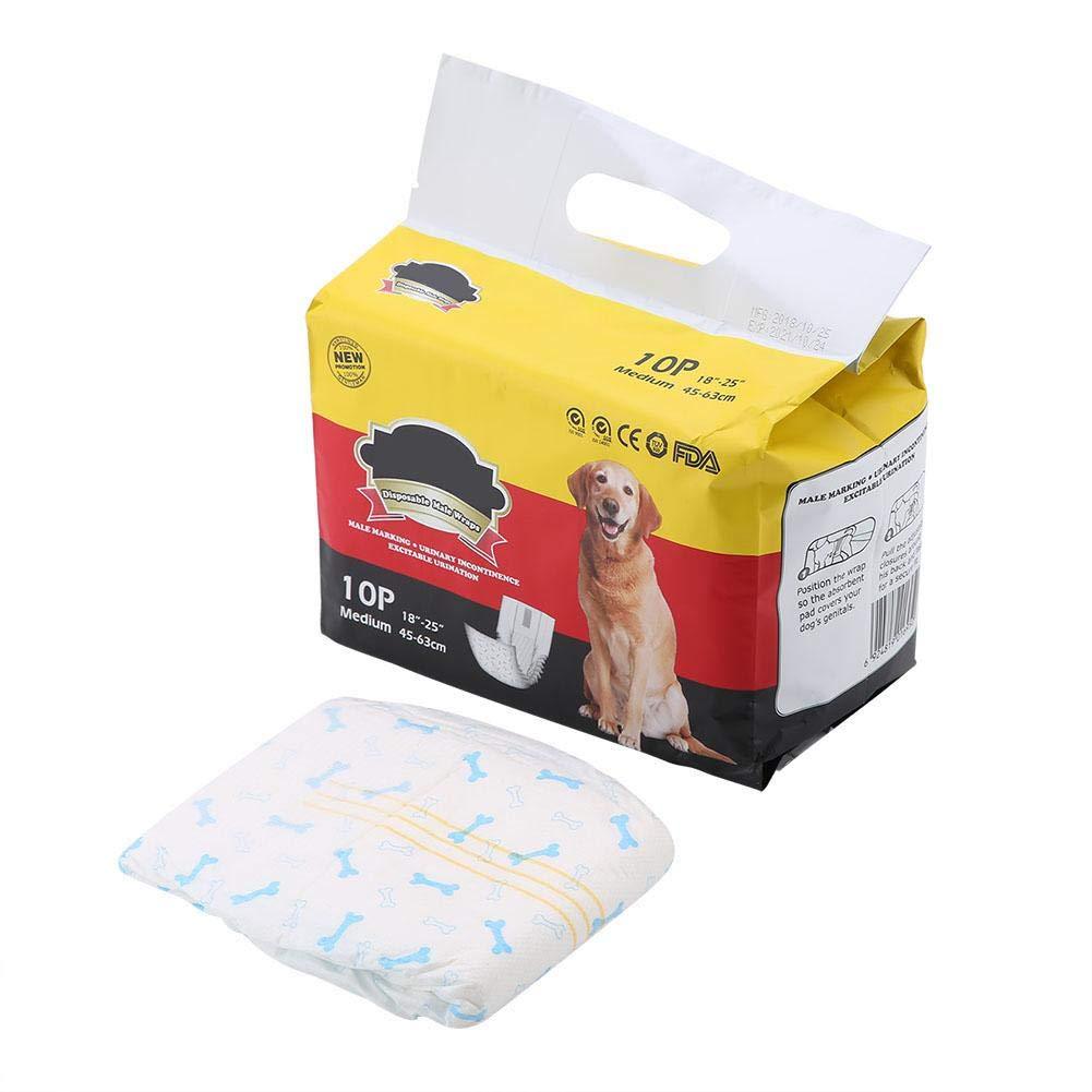 Pssopp Disposable Dog Nappies Male Dog Diapers Wrap Super Absorbent Soft Pet Diapers Puppy Training Diapers (M) M - PawsPlanet Australia