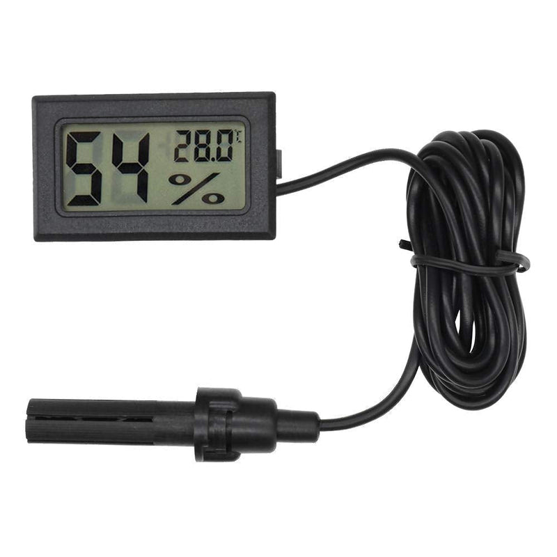 Eidyer Digital Thermometer Hygrometer, Mini Probe Embedded Thermometers Temperature Humidity Gauge Meter for Reptile Incubator Aquarium Poultry Office Living Room -Black, 4.8cm×2.8cm×1.5cm - PawsPlanet Australia