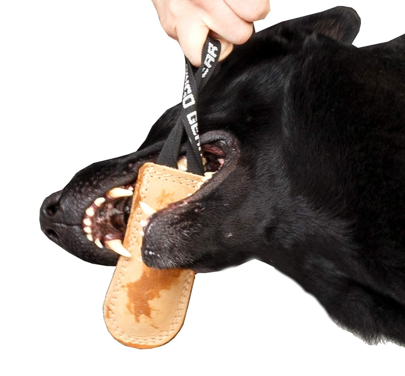 Dingo Gear Dog Bite Tug Handmade of Beige Grain Leather Strong For Training K9 Ipo Agility and Just Fun S00225, Coffee Latte - PawsPlanet Australia