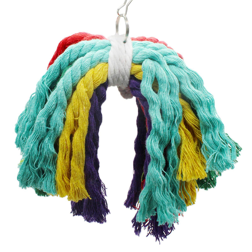 Uooker Big Birdie Bow Tie Bird Rope Toy, Perfect Bird Cage Parrot Toy for Playing and Preening, Colorful, Safe, Cotton Rope, Easy to Install, Fully Engaging Activity for Your Bird - PawsPlanet Australia