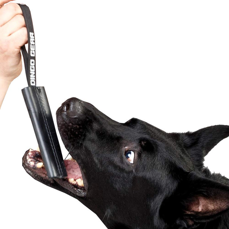 DINGO GEAR Dog Bite Tug Handmade of Black Grain Leather Strong Tug for Bite Training K9 IPO Agility and Just Fun S00232 - PawsPlanet Australia
