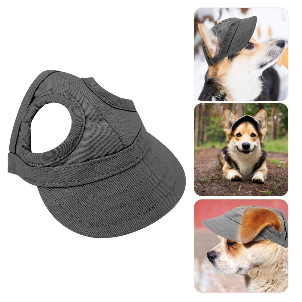 Dog Baseball Cap Pet Sports Hat Pet Outdoor Sun Protection Baseball Hat Cap Visor Sunbonnet Outfit with Ear Holes for Puppy Small Medium Dogs (S-Black) S Black - PawsPlanet Australia