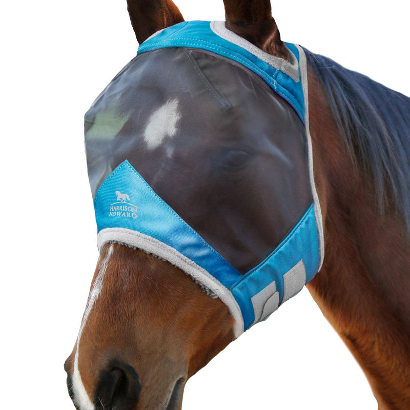 Harrison Howard CareMaster Pro Luminous Fly Mask Standard Voodoo Blue (S; Pony) Pony (Small) - PawsPlanet Australia