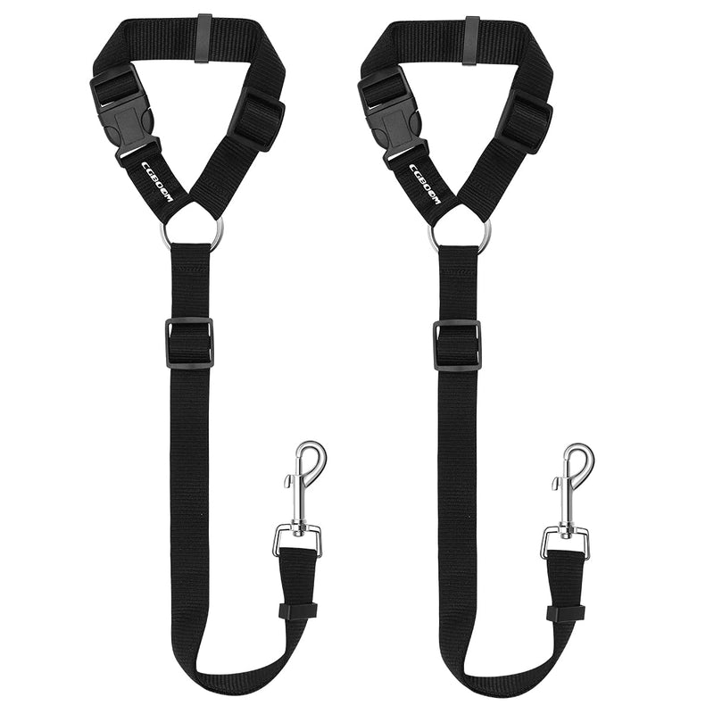 CGBOOM 2 Pack Dog Car Seat Belt, Dual Use Adjustable Dog Car Restraints Leads Harness Pet Puppy Dog Safety Seat Belt for any Cars Vehicle Travel Accessories, (Black) - PawsPlanet Australia