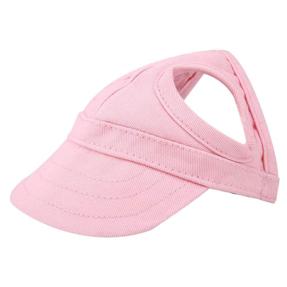 Fdit Pet Dog Cat Baseball Outdoor Cap Sunbonnet Adjustable Stripe Summer Travel Sport Hat (M-Pink) M Pink - PawsPlanet Australia