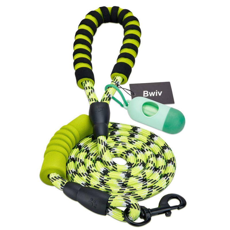 Bwiv 5.9FT Dog Lead Rope Double Handle Strong for Stopping Pulling With Comfortable Durable Non-Slip Padded Soft Handle Dog Leash Lightweight Reflective Puppy Lead Green Length:5.9FT Green 3 - PawsPlanet Australia