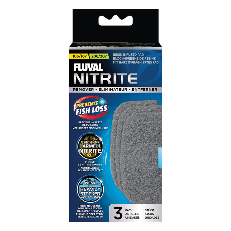 Fluval 106/7 and 206/7 Filter Nitrite Remover Pad Grey 107 / 207 (3 PACK) Single - PawsPlanet Australia