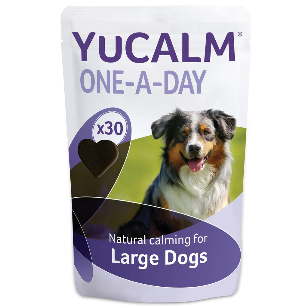 Lintbells | YuCALM ONE-A-DAY Large Chewies for Dogs | Calming Supplement for Dogs who are Stressed or Nervous, All Ages and Breeds | 30 Chews - 1 Month supply 30 Count (Pack of 1) Large Dog Single - PawsPlanet Australia
