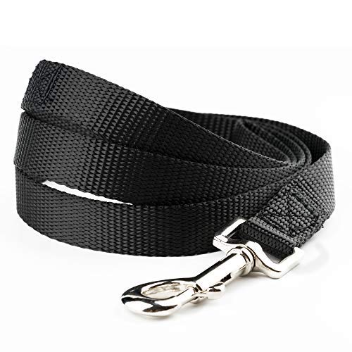 YUDOTE Nylon Dog Leads,Easy to Clean,Soft Lightweight Leash for Daily Walk with Puppies and Small Breeds, 1.5cm Wide 120cm Long, Black 1.5cm Width, 120cm Length - PawsPlanet Australia