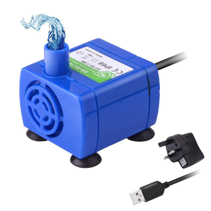 Cat Fountain Pump, Replacement Pump for Flower Cat Fountain 1.6L/2.4L/2.5L, Ultra Quiet Electric USB Water Pump DC 1.5W Low Power Consumption Cat Water Fountain Pump 6ft Power Cable+USB Adapter - PawsPlanet Australia