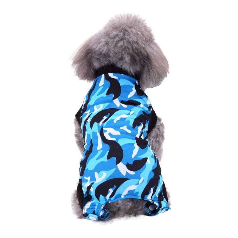 Savlot Pet Surgery Rehabilitation Weaning Anti-licking Clothes Post-Operation Clothes Comfortable Pet Sterilization Surgical Gown Health Recovery Supplies S blue - PawsPlanet Australia