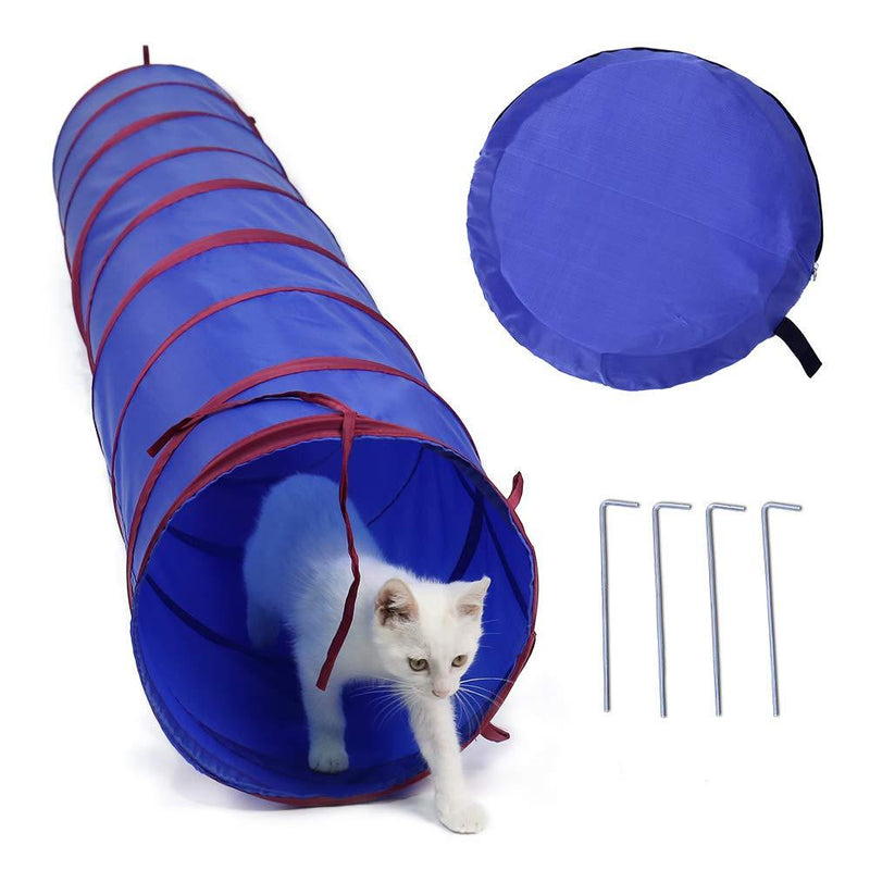 PAWZ Road Indoor Outdoor Cat Tunnel with ground nails and bags, Large Agility Tunnel suitable for cats rabbits Diameter30cm * Length198cm - PawsPlanet Australia