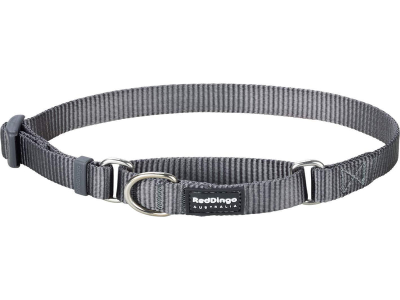 Red Dingo Plain Dog Martingale Collar, Cool Grey, Small S - PawsPlanet Australia