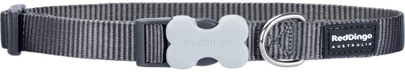 Red Dingo - Smooth Dog Collar Cool Grey XS - PawsPlanet Australia