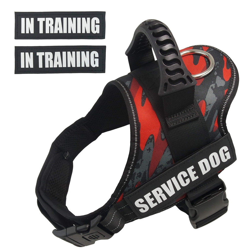 Dihapet Dog Harness, No Pull Service Dog Harness for Puppy Small Medium Large Dogs, Adjustable Reflective Dog Vest L Chest 28-38in Red Camo - PawsPlanet Australia