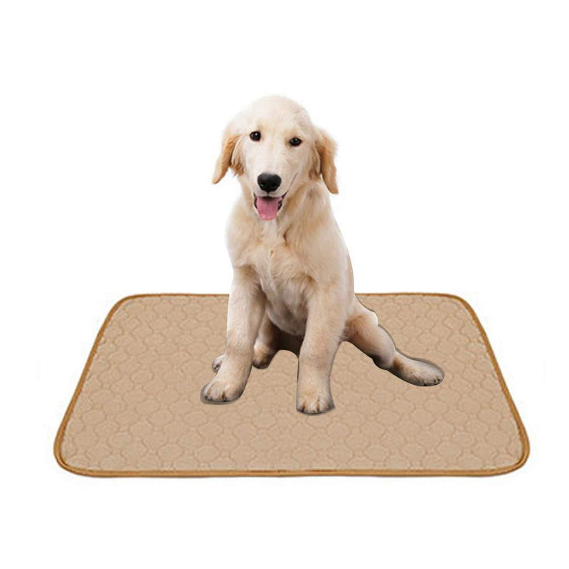 Doglemi Washable Dog Training Pads Reusable Puppy Pee Pad 4-Layer Fast Absorb Washable Training Mat with Non-slip Bottom Training Mats For Dogs Washable Indoor Outdoor Car Travel 100x67CM (Beige L) Beige - PawsPlanet Australia