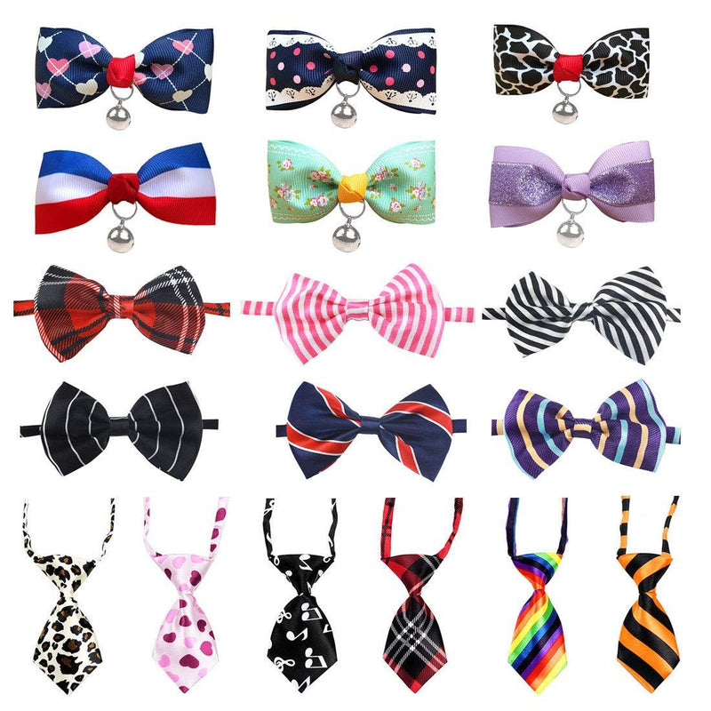 LZYMSZ Pet Bow Tie,18 Pack Adjustable Dog Ties Collar Butterfly Knot Puppy Neckties Bell Bowtie, Small Medium Large Dogs/Cats Accessories for Festival Party/Photography (Collar) - PawsPlanet Australia