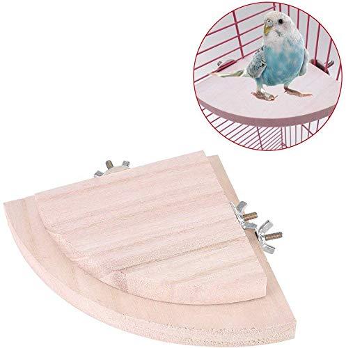2Pcs Hamster Platforms, Wooden Fan-shaped Rest Stand Corner Jumping Platform Small Animal Chew Bite Toys for Parrots Squirrel Guinea Pig - PawsPlanet Australia