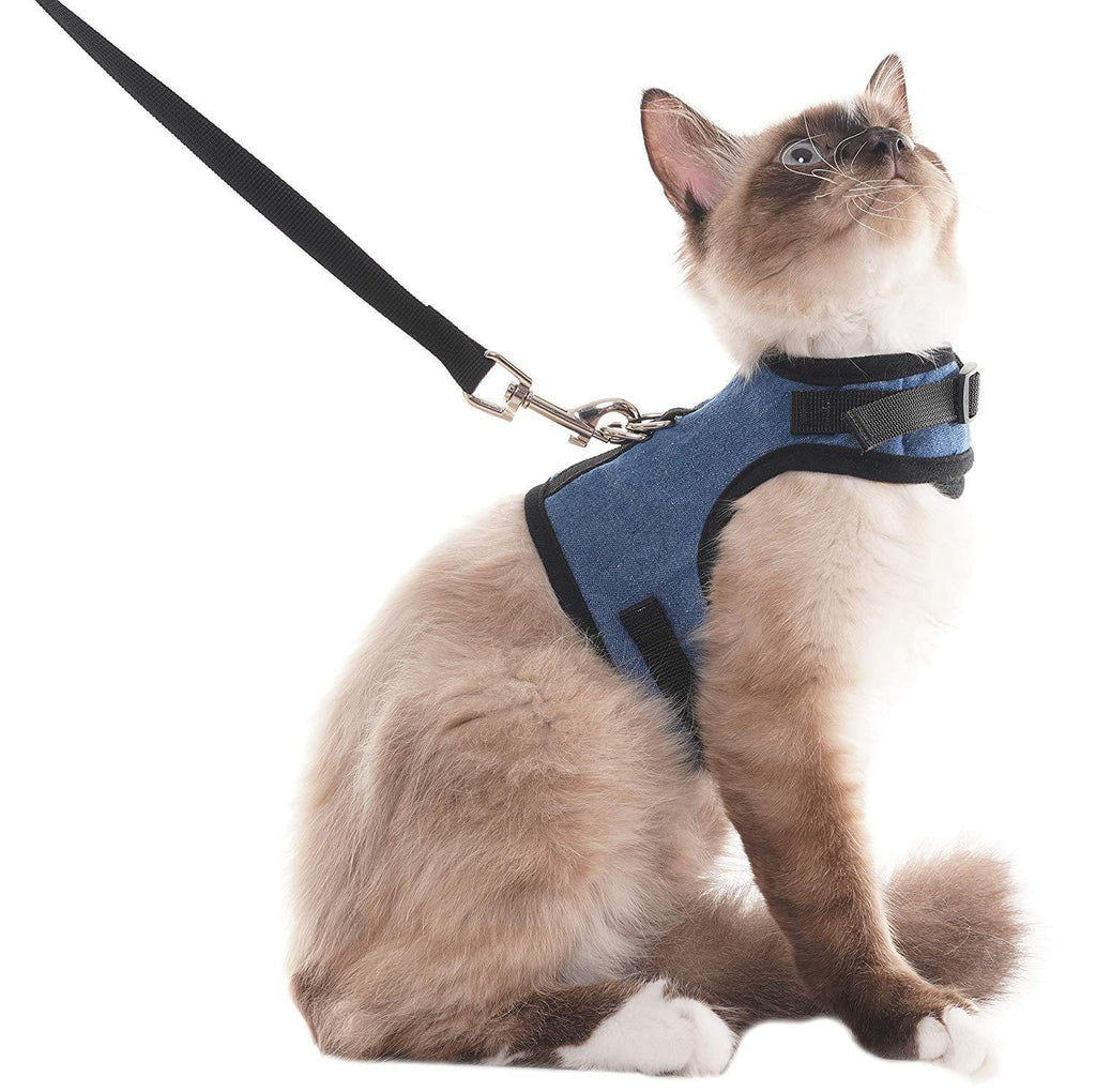 Scenereal Escape Proof Cat Harness and Lead - Adjustable Soft Mesh Vest Harness for Rabbits Puppy Kittens, Small - PawsPlanet Australia