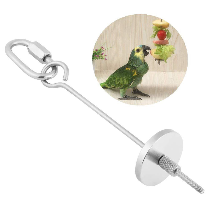 Parrot Skewer, Stainless Steel Parrot Fruit Vegetable Meat Food Stick Holder Small Animal Bird Hutch Cage Foraging Toy Parrots Treating Tool (S) S - PawsPlanet Australia