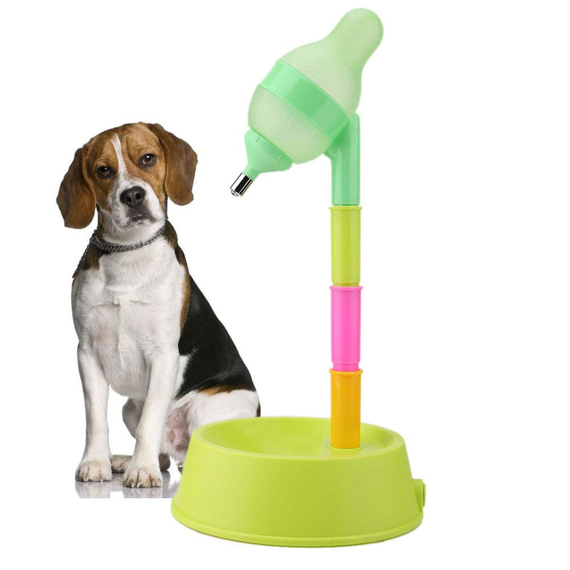 Pet Water Dispenser Pet Cat Standing Water Dispenser Cat Dog Standing Bowl Adjustable Height Water Feeder Drinking Bottle with No-drip Nozzle(Green) Green - PawsPlanet Australia