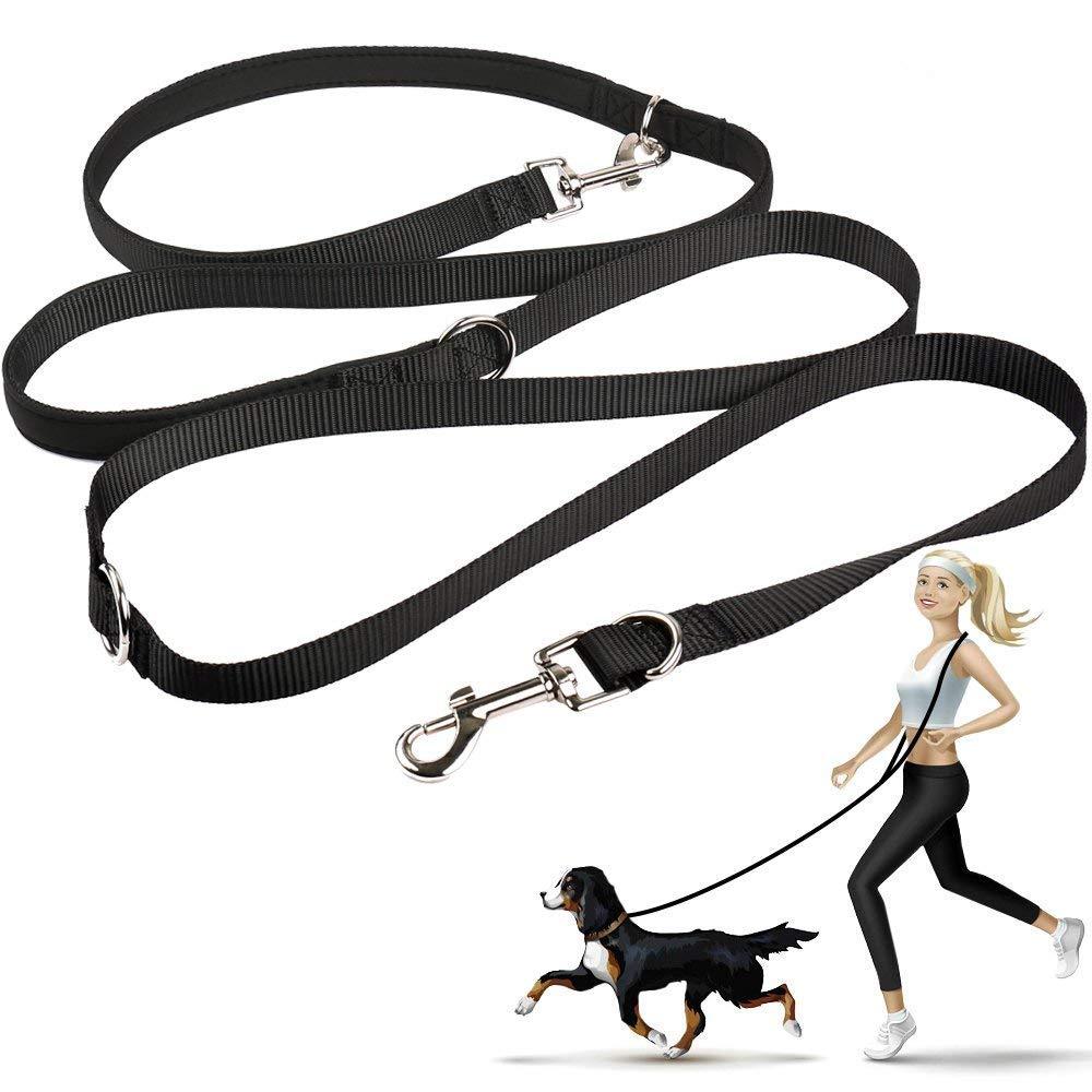 ONEISALL Dog Lead, Hands Free Dog Leash,Multifunctional Dog Rope Training Leads for Running Walking Hiking,8ft Adjustable Nylon Double Running Lead for Small, Medium or Large Dogs - PawsPlanet Australia