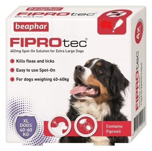 Beaphar FIPROtec Dog Spot On Flea & Tick Solution (X-Large Breed, 4 Pipette ~ 4 Treatment) - PawsPlanet Australia