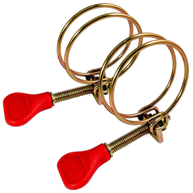 Aquacadabra 2x Double Wire Hose Clamps Red - 32-40mm - for 1.25" Ribbed Hosing - PawsPlanet Australia