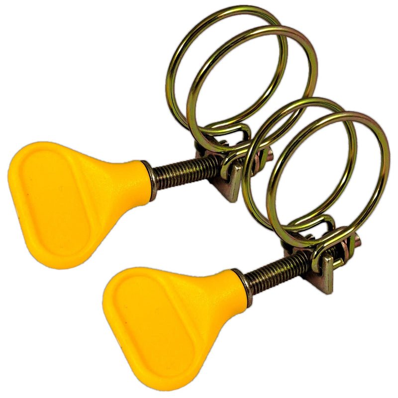 Aquacadabra 2x Double Wire Hose Clamps Yellow - 20-25mm - for 0.75" Ribbed Hosing - PawsPlanet Australia