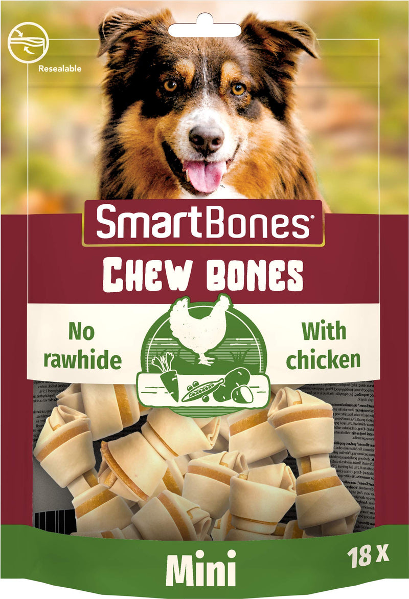 SmartBones Mini Chicken Bones Rawhide-Free Chewy Treats for Dogs, Made With Tasty Chicken and Vegetables - PawsPlanet Australia