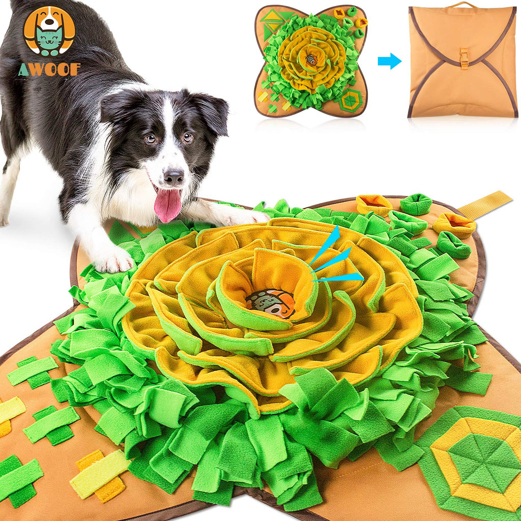 AWOOF Snuffle Mat for Large Dog Puzzle Game Toys Pet Sniffing Feeding Mat Interactive Game, Dog Treat Mat for Boredom Stress Relief Encourages Natural Foraging Skills - PawsPlanet Australia