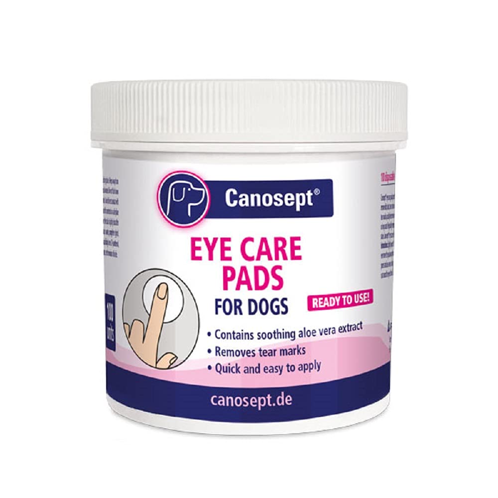 Canosept Dog Eye Wipes 100 Pads - Tear stain removing eye wipes - Gently clean and care for the area around the eyes - With soothing aloe vera extract - PawsPlanet Australia