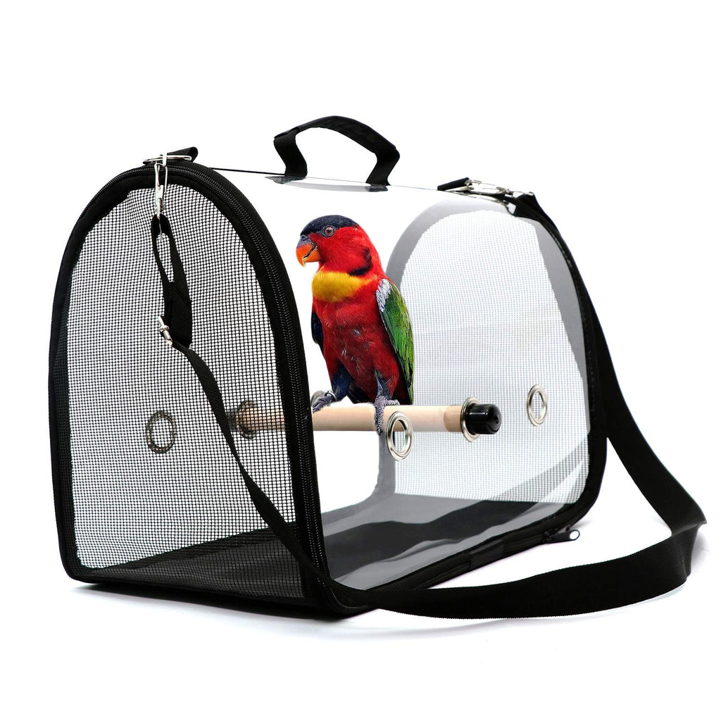 Mildair Lightweight Bird Carrier, Bird Travel Cage PVC Transparent Breathable Parrot Handbag with a Wooden Stick - PawsPlanet Australia