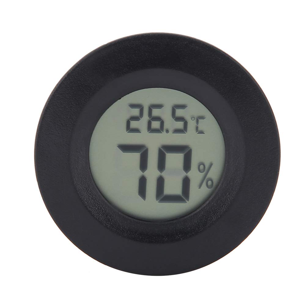 Tnfeeon Mini Thermometer Hygrometer for Reptile, Electronic Digital LCD Pet Humidity Temperature Meter for Incubators Indoor Reptile Breeding Box Weather Station Greenhouse Basement(Black) - PawsPlanet Australia