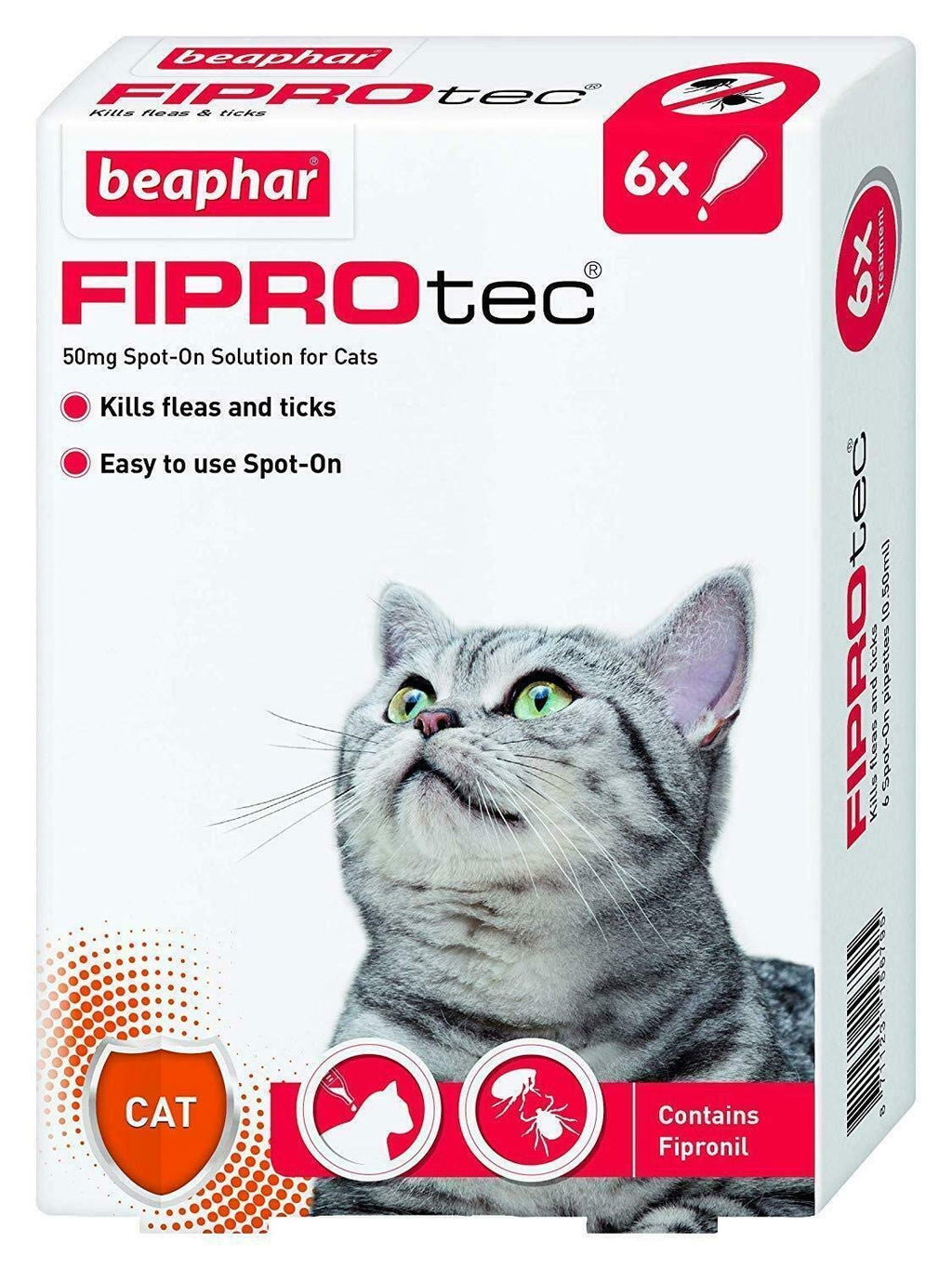 Beaphar FIPROtec Spot On Solution for Cats (6 Treatment 30 wks) 6 Treatment 30 wks - PawsPlanet Australia