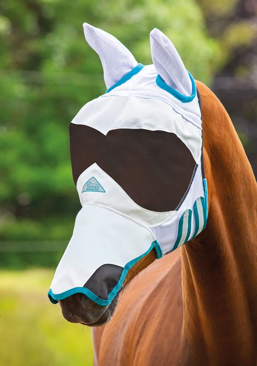 Shires Sun Shade Fly Mask - White Small Pony - PawsPlanet Australia