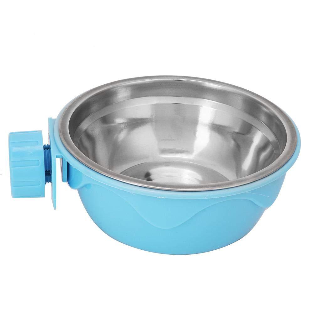 Pet Food Water Bowl Stainless Steel Dog Bowl Dogs Cats Hanging Feeder Bowl Stainless Steel Water Bowl Puppy Kitty(Blue) Blue - PawsPlanet Australia