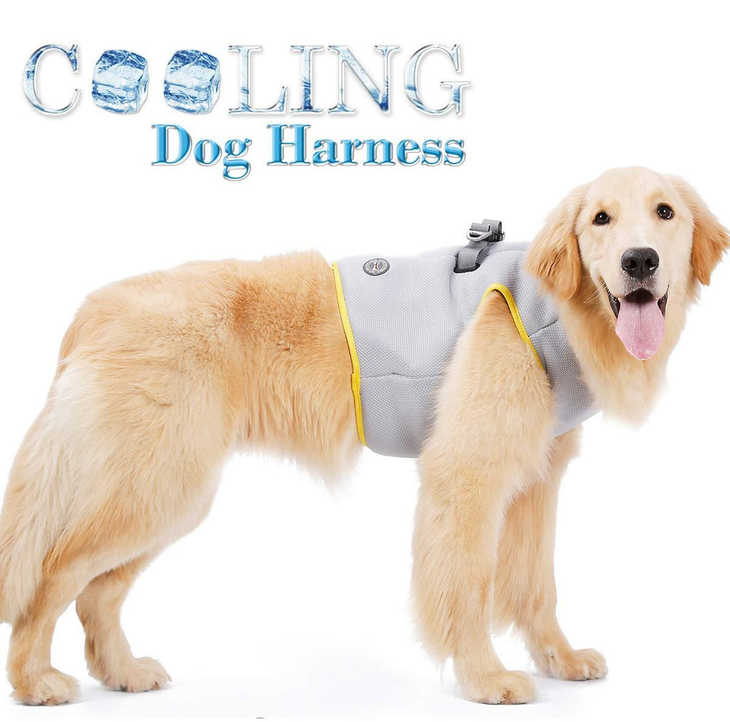 Rantow Dog Cooling Harness - Reflective Pup Cooler Vest Outdoor Training Walking Cool Harness - 7 Sizes for Small Medium Large Pet Dogs (L) L - PawsPlanet Australia