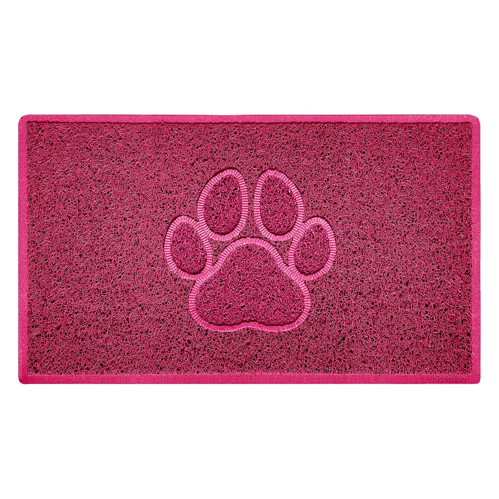 Nicoman PAW Shape Cat Litter Box Mat, Dog Food Feeding Tray Matt, Non-Slip, Easy Clean, Washable(75x44cm,Medium),PINK Medium PAW (75x44cm) Pink - PawsPlanet Australia