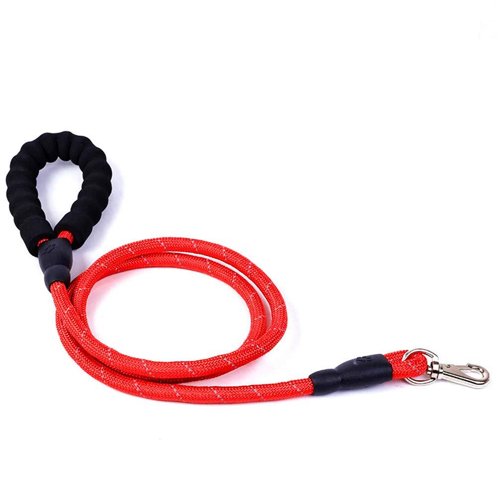 Turphevm Rope Dog Lead with Soft Padded Handle and High Reflective Threads, 5FT Durable Rope Twist Lead in Strong Pulling Support Dogs (Red) Red - PawsPlanet Australia