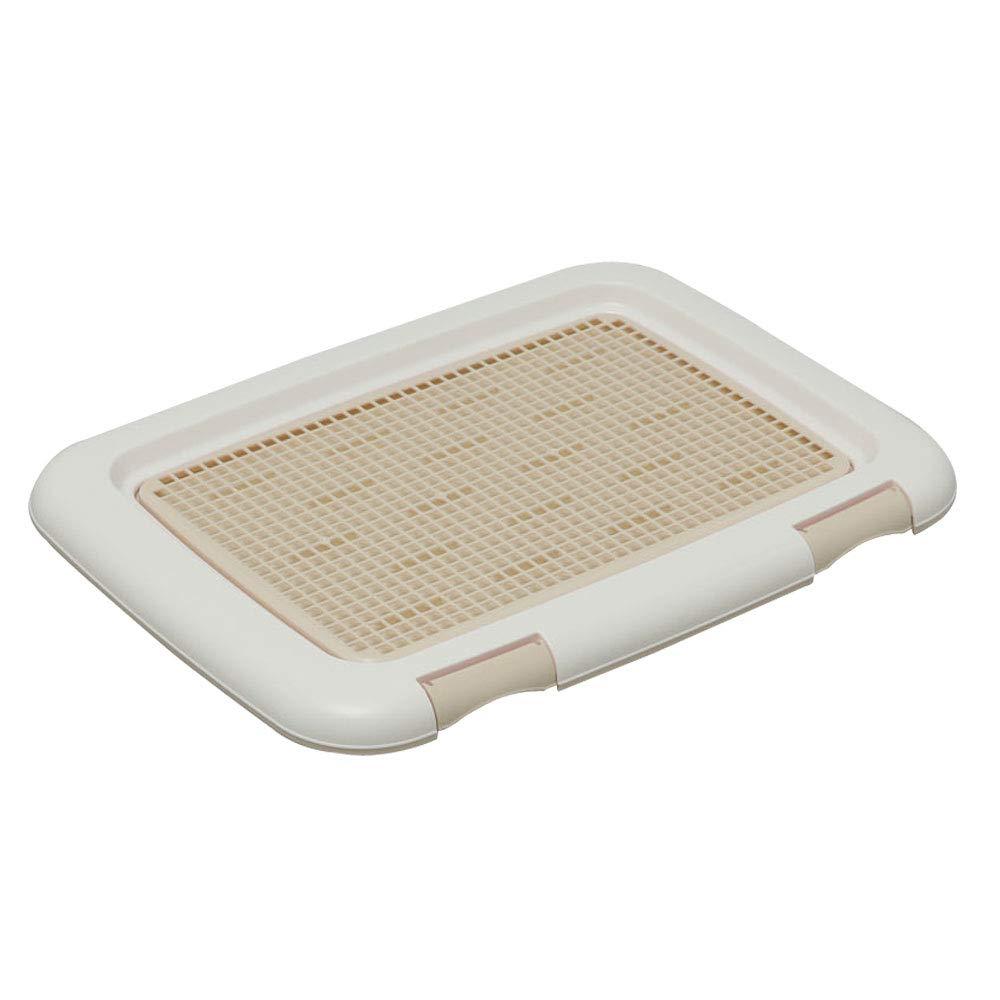 Iris Ohyama, Training pad holder / puppy training tray, grid for dry paws, 2 latch closure, non-skid rubber feet, holds pad 45 x 33 cm, for puppy & dog - Dog Toilet Training FTT-485 - Beige Small Tray with grid - PawsPlanet Australia