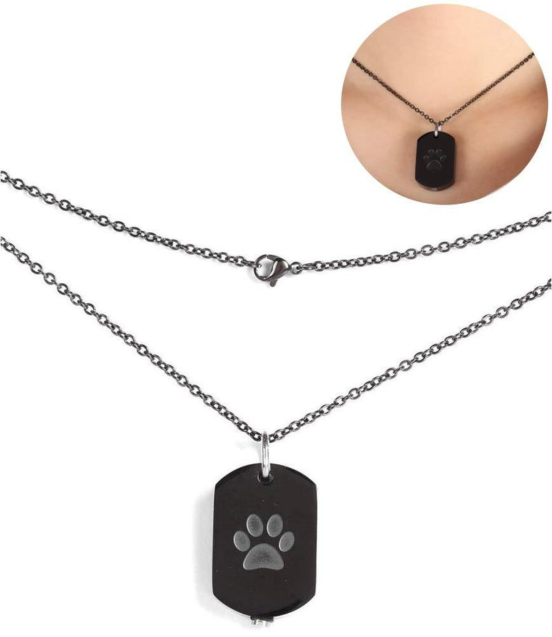 Pssopp Urn Necklace for Ashes Dog Cat Pets Ashes Footprint Pattern Memorial Jewelry Cremation Urn Necklace Dog Ashes Keepsake Locket for Women Girls - PawsPlanet Australia
