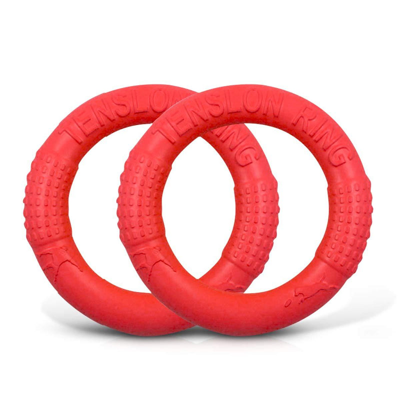 PETCUTE Pet Games for dogs frisbee ring dog frisbees Fetch Toys hoops dog throw dog toys for large dogs 2 Pieces L Red - PawsPlanet Australia