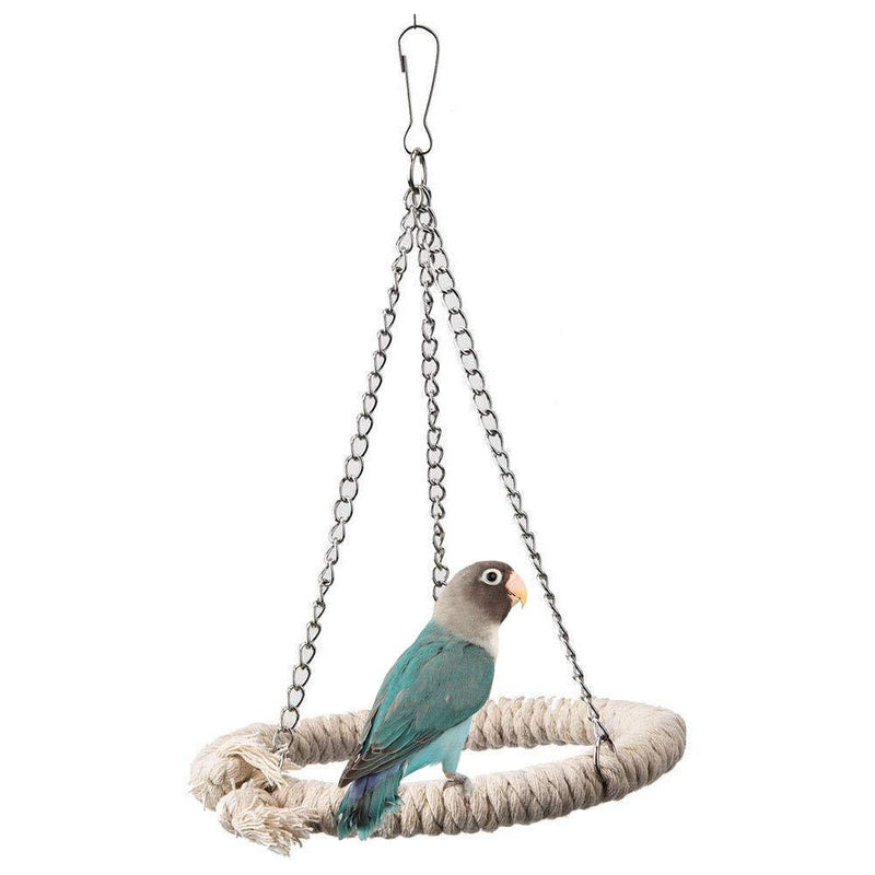 Parrot Swing, Pet Birds Cotton Rope Standing Perch for Small and Medium Parrot Parakeets Conures Cockatiels Love Birds - PawsPlanet Australia