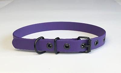 KLASSY K9 BIOTHANE BUCKLE DOG COLLAR PURPLE BLACK BUCKLE 19"-23" 48CM-58CM 25MM WIDE LARGE WATERPROOF HYPOALLERGENIC VEGAN DURABLE - PawsPlanet Australia