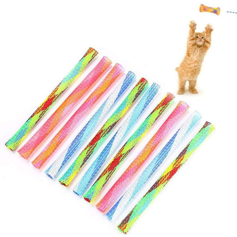 10Pcs Cat Spring Shape Toys, Folding Colorful Bouncing Toy Kitten Having Fun Exerciser Interactive Chaser Playthings Novelty Gift(Color Random) - PawsPlanet Australia
